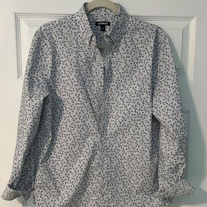 Men’s casual button down shirt, floral print